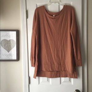 Zenana outfitters camel waffle knit tunic